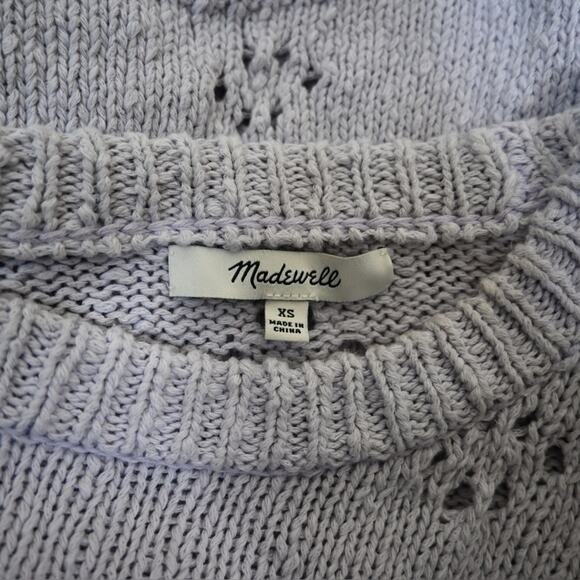 Madewell Womens XS Floral Pointelle Pullover Sweater in Lavender - Picture 9 of 10
